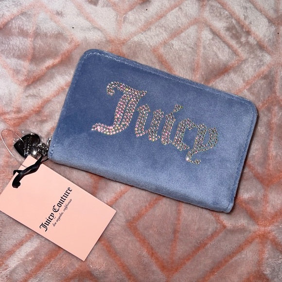 Juicy Couture Slate Blue Velour wallet - Picture 1 of 7
